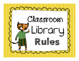 Classroom Library Rules- Cat Theme
