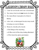 Classroom Library Rules and Book Check-Out Log