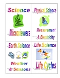 Classroom Library Science Basket Labels