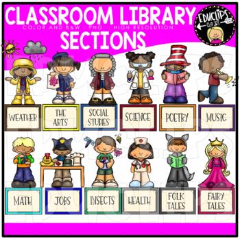 Classroom Library Sections Clip Art Bundle Educlips Clipart By Educlips