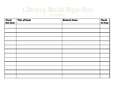 Classroom Library Sign Out Sheet {editable}