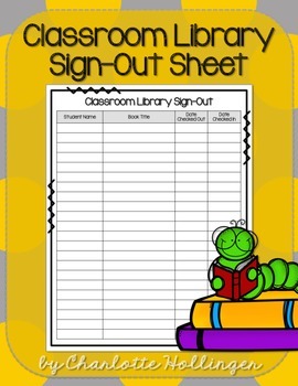 Preview of Classroom Library Sign-Out Sheet