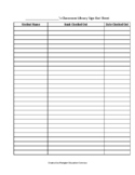 Classroom Library Sign Out Sheet
