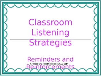Preview of Classroom Listening Strategies