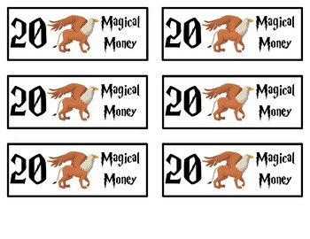 Classroom Magical Money - TWENTIES (double sided) - Harry Potter Wizard  Theme