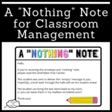 Classroom Management - A "Nothing" Note