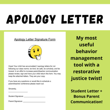 official apology letter for behavior