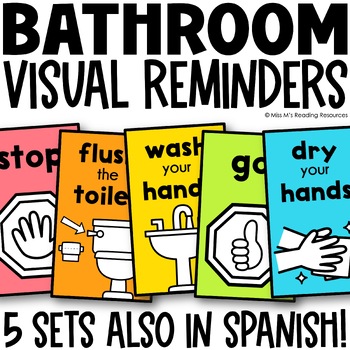 Preview of Classroom Management Bathroom Signs Spanish Bathroom Rules Posters Bathroom Pass