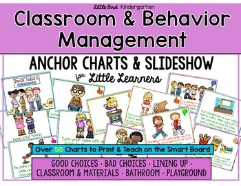 Preview of Classroom Management & Behavior Anchor Charts & Slideshow Bundle
