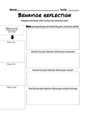 Classroom Management Behavior Reflection for Students