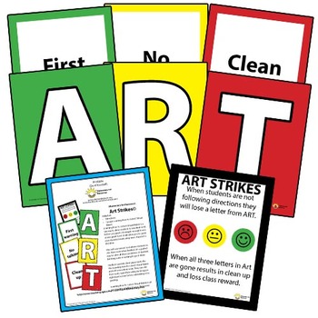 Preview of Classroom Management Behavior System Resource Elementary Art - Three Strikes