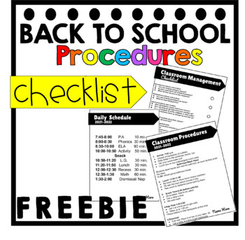 Classroom Management Checklist FREEBIE by It's Elementary by Marian Wright