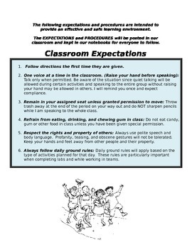Preview of Classroom Management: Classroom Expectations and Procedures