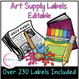 Classroom Management | Editable Supply Labels for the Art 