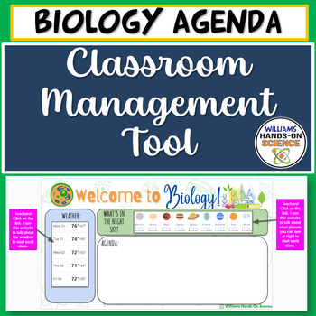 Preview of Classroom Management Editable Template Biology Agenda PowerPoint
