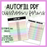 Classroom Management Forms - AUTOFILL 16 FORMS for up to 2