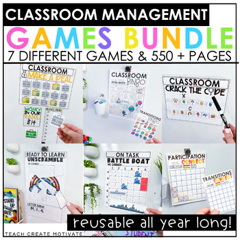Preview of Classroom Management Digital Games Bundle for Behavior Management - Themed Games