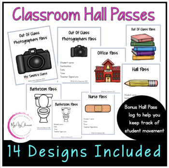 Preview of Classroom Management Hall Pass | Editable