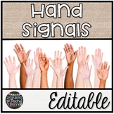 Classroom Management Hand Signals EDITABLE