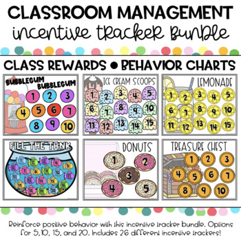 Preview of Classroom Management Incentive Trackers | Behavior Charts | Yearlong BUNDLE