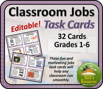 Preview of Classroom Jobs Editable - Class Helpers - Classroom Management