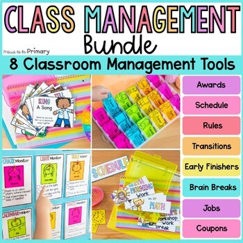 Preview of Classroom Management - Jobs, Coupons, Brain Breaks, Schedule - Classroom Decor