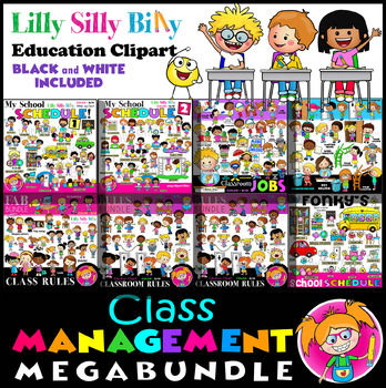 Preview of Classroom Management MEGA-BUNDLE. Clipart in Full Color/ Black White.