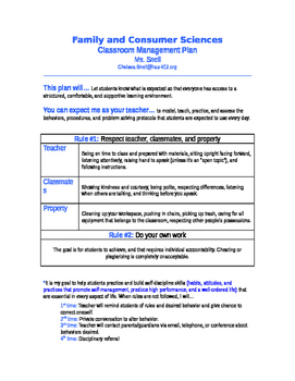 Preview of Classroom Management Plan