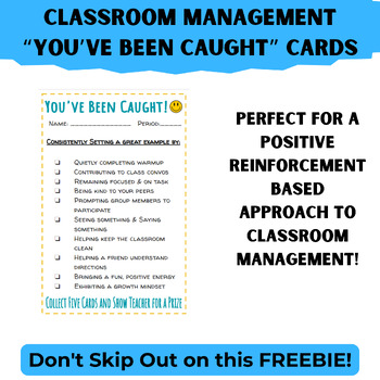 Preview of Classroom Management Positive Reinforcement Cards | Incentives for Expectations