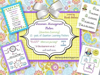 Preview of Classroom Management Posters {Quantum Learning} 12 pack