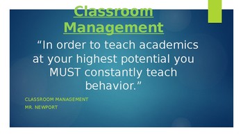 Preview of Classroom Management Power Point