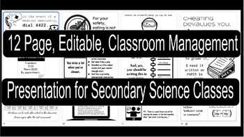 Preview of Classroom Management Presentation for the Secondary Science Classroom