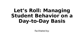 Preview of Classroom Management Professional Development PPT