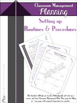 Preview of Classroom Management : Routines and Procedures Form
