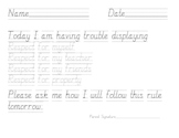 Classroom Management Rule Breaking Tracing Pages for Prima