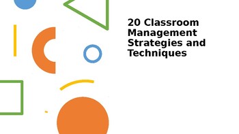 Preview of Classroom Management Strategies Presentation