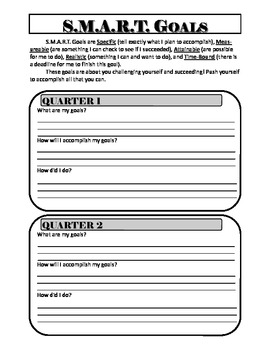 Preview of Classroom Management Strategies - quarterly SMART goals for students