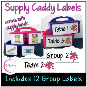 Classroom Labels, Caddy Supply Labels