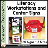 Center Signs for Literacy Workstations Classroom Literacy 
