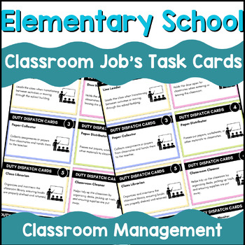 Preview of classroom jobs task cards, classroom rules and expectations, task cards template