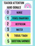 Classroom Management: Teacher Attention Hand Signal Chart