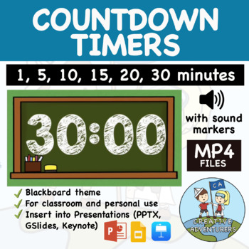 Preview of Classroom Management Timers - 1, 5, 10, 15, 20, 30 Minute Timer (mp4)