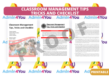 Classroom Management Tips, Tricks, and Checklist by Admin 4 You | TpT