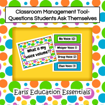 Preview of Classroom Management Tool- Questions Students Ask Themselves