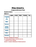 Classroom Management Tools - Assignment/Conduct Chart