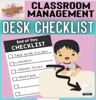 Classroom Management Tools: End of the Day Desk Checklist Visual