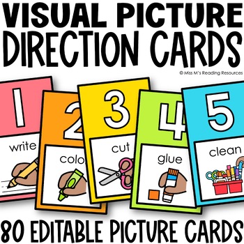 Preview of Classroom Management Visual Directions Cards for Visual Instructions Pictures