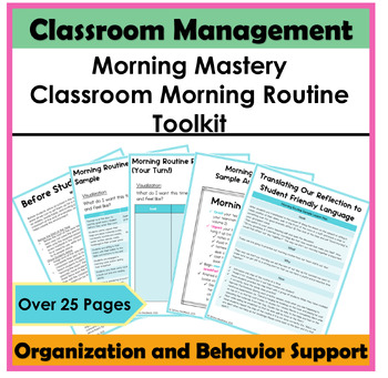 Preview of Classroom Management Workbook Morning Routine (Morning Mastery)
