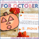 Classroom Management and Behavior Management Tools for October