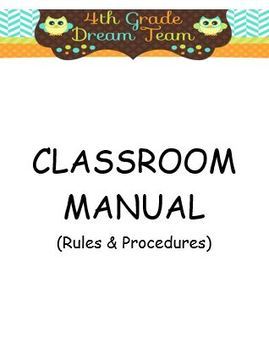 Preview of Classroom Manual / Classroom Rules & Procedures